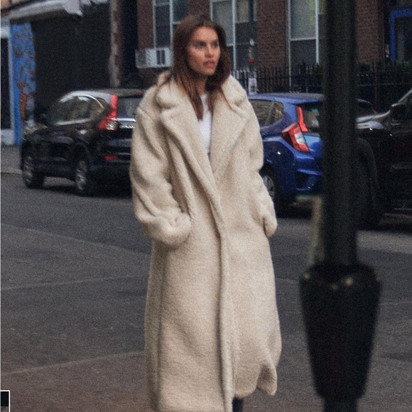 ZARA Long Fleece Coat - Picture 2 of 10